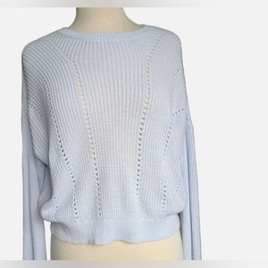 Garage Blue Chandail Supersoft Pointelle Knit Sweater Blue XS
